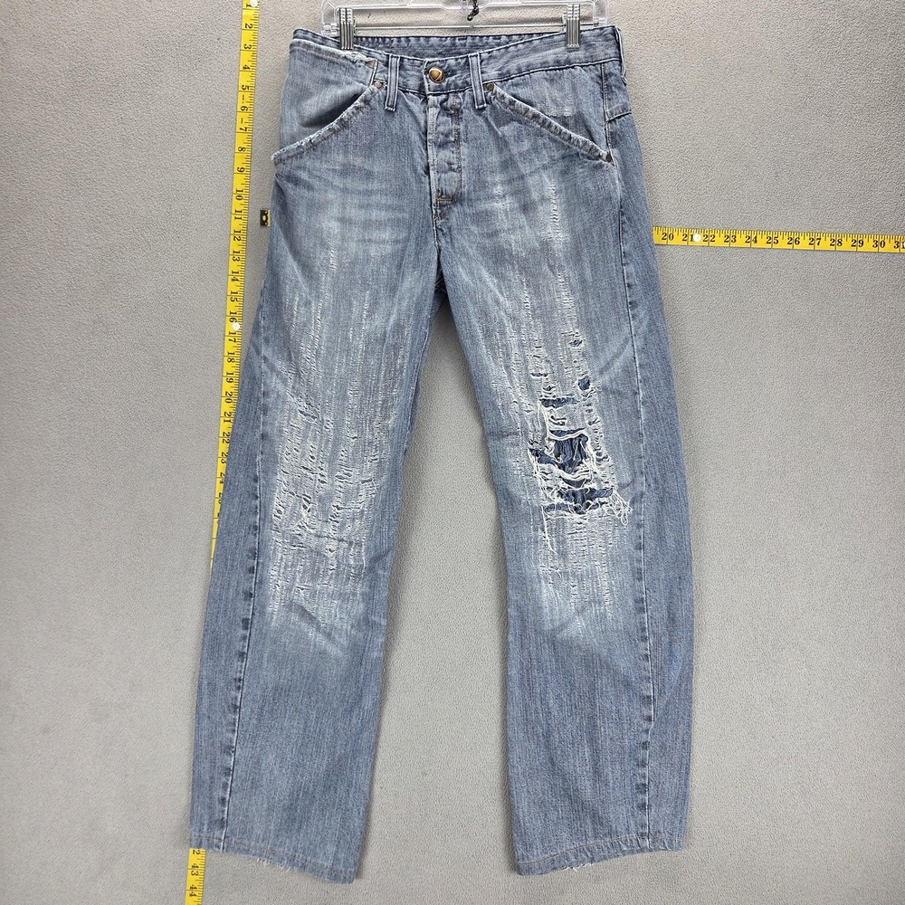 Vintage Levis Engineered Jeans Mens Blue Twisted Button Fly Thrashed Fits 31x30